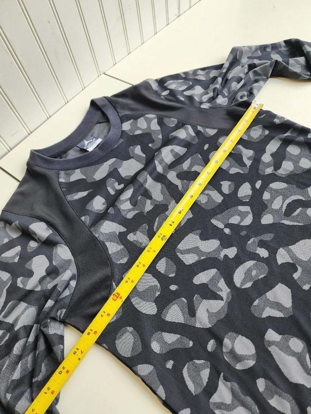 Nike Air Jordan Long Sleeve Black Gray Camo Shirt Men's Compression Top Sz S